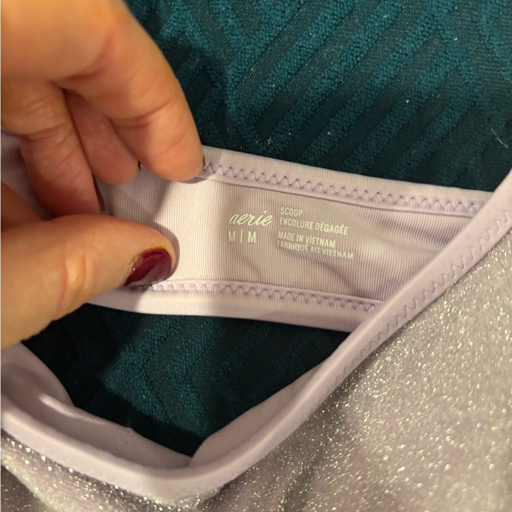 Aerie Light Purple Shimmer Bikini top